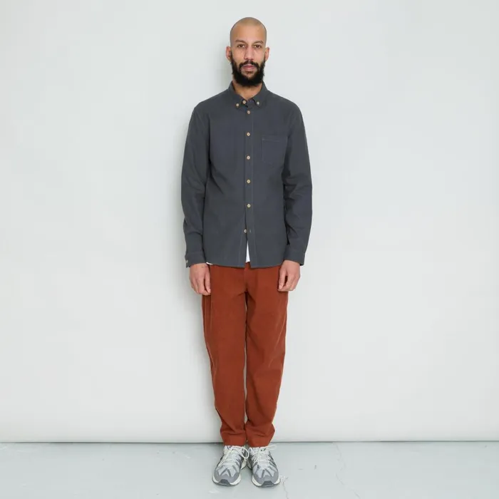 Folk Clothing Relaxed Fit Shirt 8211 Slate Flannel Mens Shirts