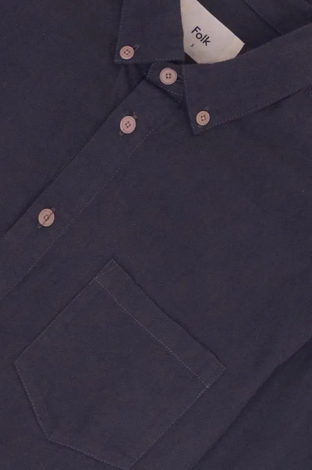 Folk Clothing Relaxed Fit Shirt 8211 Slate Flannel Mens Shirts