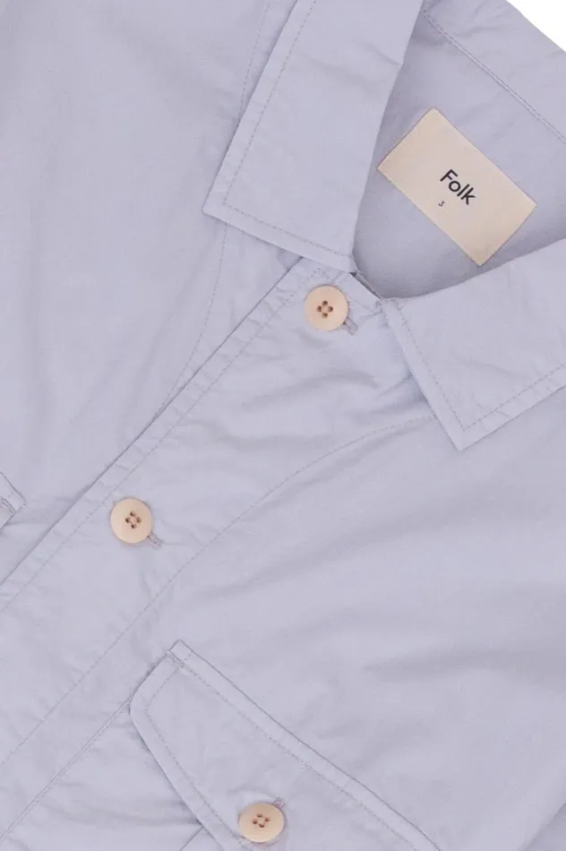 Folk Clothing Revere Overshirt 8211 Mist Mens Shirts