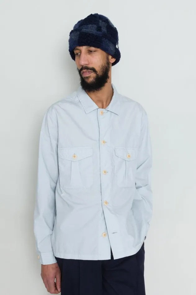 Folk Clothing Revere Overshirt 8211 Mist Mens Shirts
