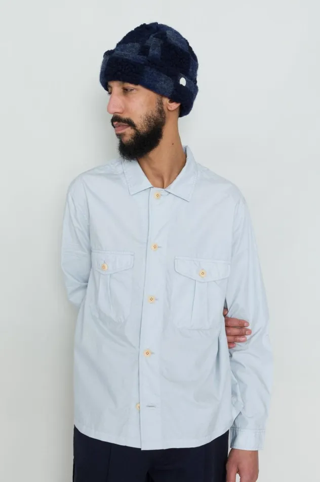 Folk Clothing Revere Overshirt 8211 Mist Mens Shirts