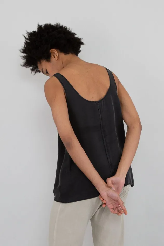 Folk Clothing Scoop Back Vest 8211 Black Womens TShirts and Vests