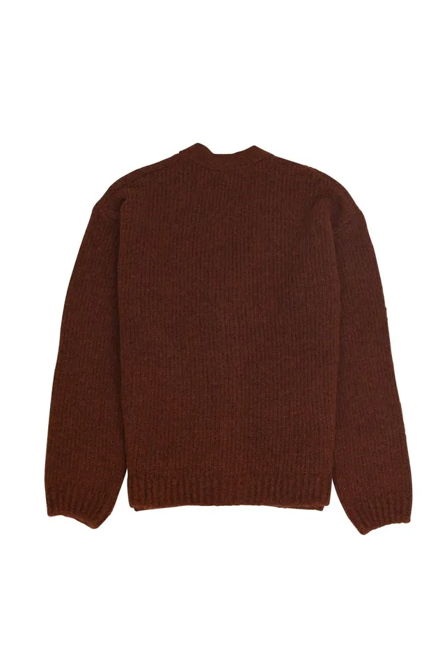 Folk Clothing Signal Cardigan 8211 Rust Mens Knitwear