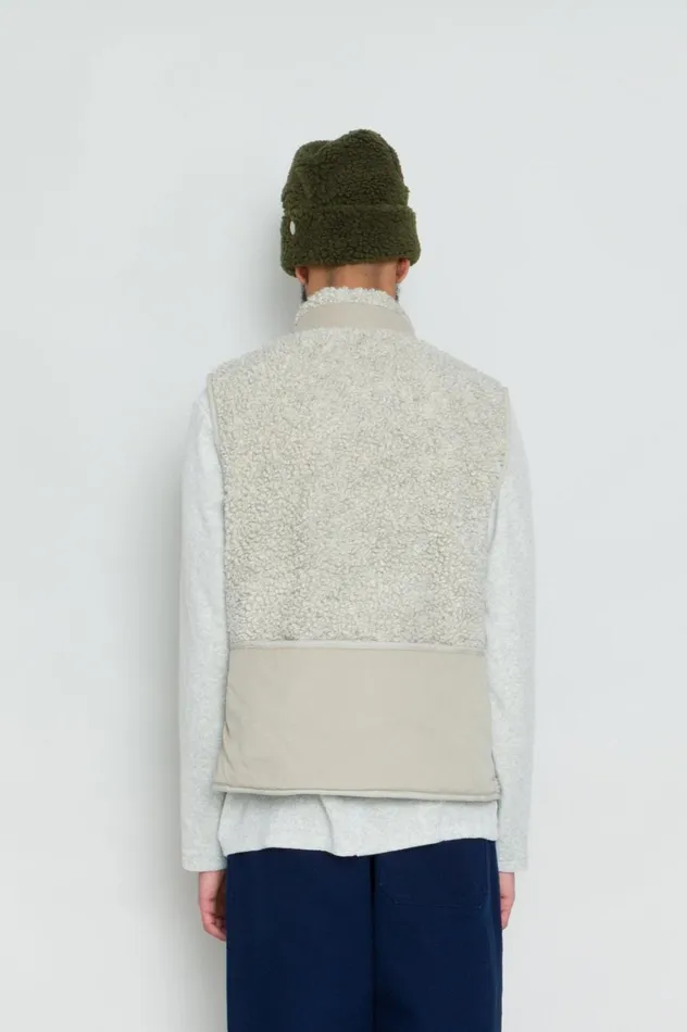 Folk Clothing Signal Gilet 8211 Greige Curly Wool Mens Outerwear