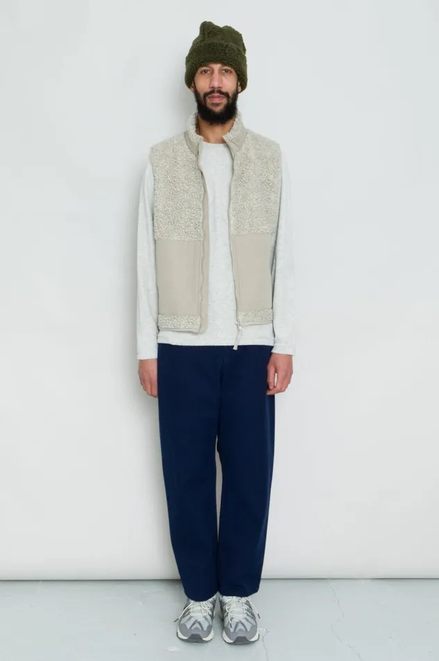 Folk Clothing Signal Gilet 8211 Greige Curly Wool Mens Outerwear
