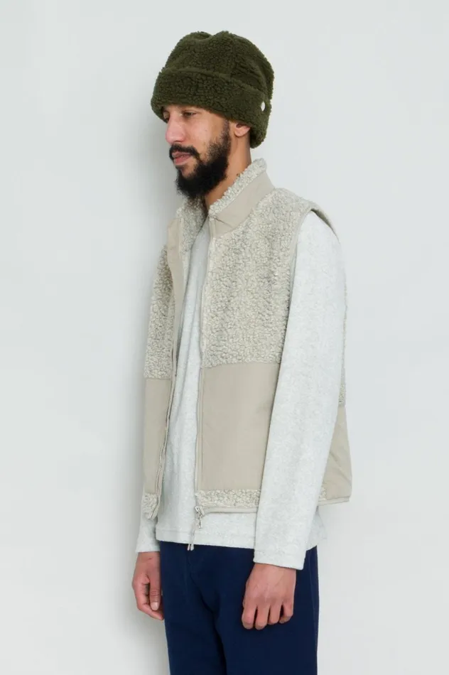 Folk Clothing Signal Gilet 8211 Greige Curly Wool Mens Outerwear