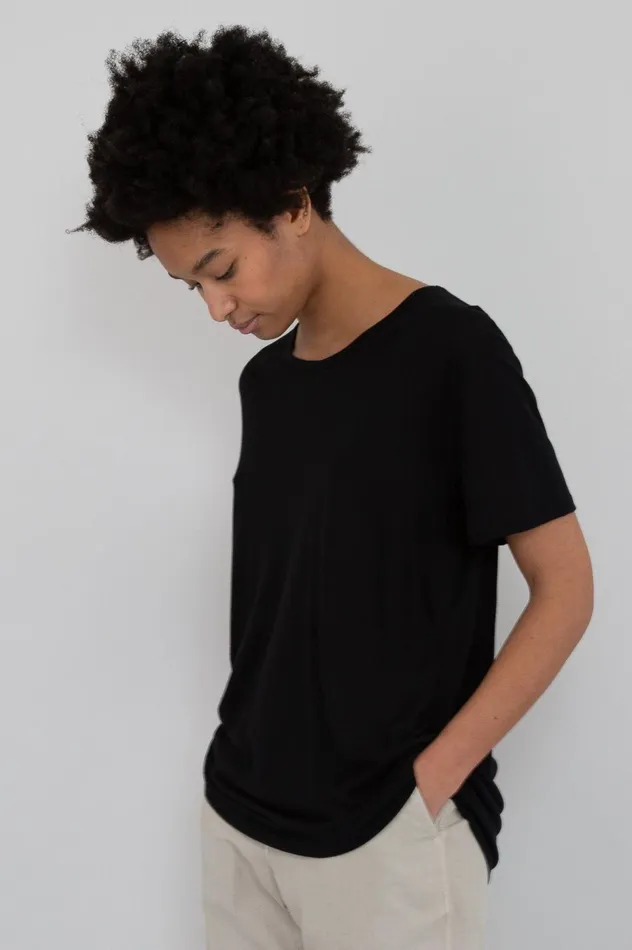 Folk Clothing Slouch TShirt 8211 Black Womens TShirts and Vests
