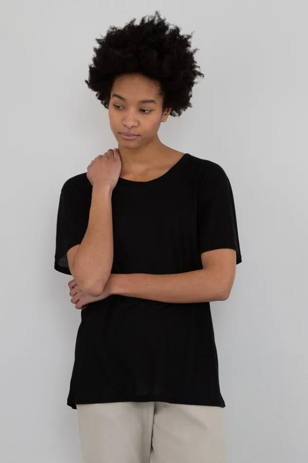 Folk Clothing Slouch TShirt 8211 Black Womens TShirts and Vests