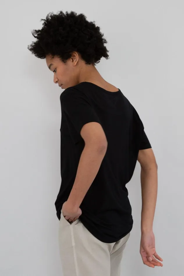 Folk Clothing Slouch TShirt 8211 Black Womens TShirts and Vests