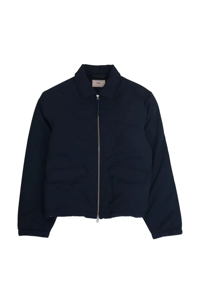 Folk Clothing Wadded Bomber 8211 Navy Ripstop Nylon Mens Outerwear