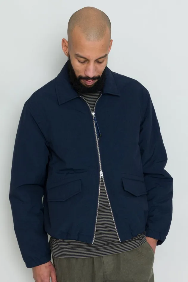 Folk Clothing Wadded Bomber 8211 Navy Ripstop Nylon Mens Outerwear