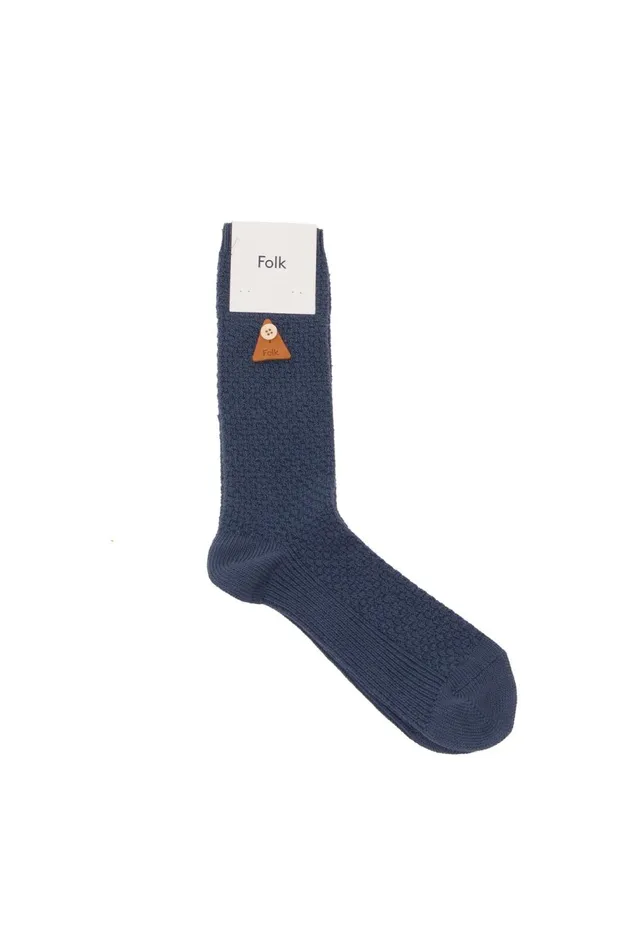 Folk Clothing Waffle Socks 8211 Soft Blue MensWomens Socks