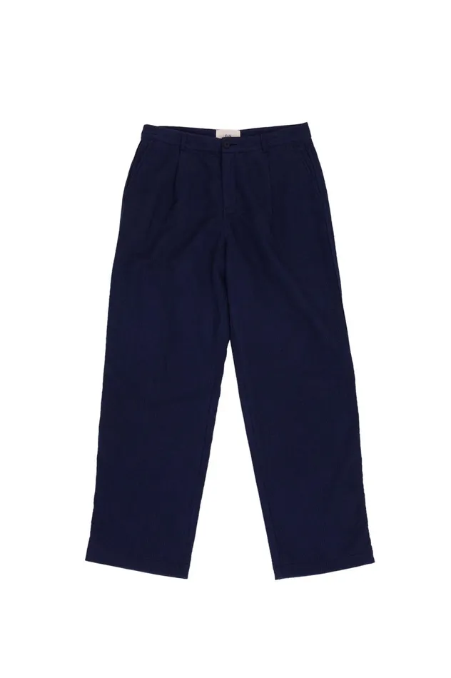 Folk Clothing Wide Fit Trouser 8211 Navy Topstitch Mens Trousers