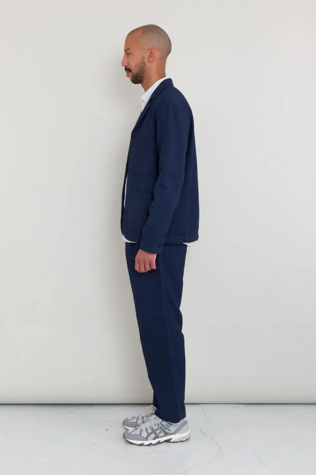 Folk Clothing Wide Fit Trouser 8211 Navy Topstitch Mens Trousers