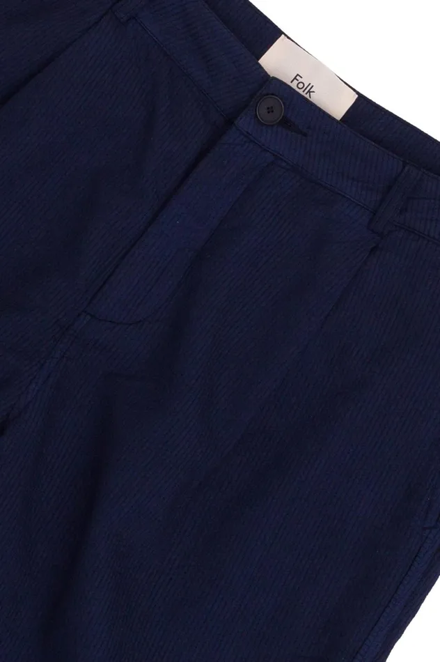 Folk Clothing Wide Fit Trouser 8211 Navy Topstitch Mens Trousers