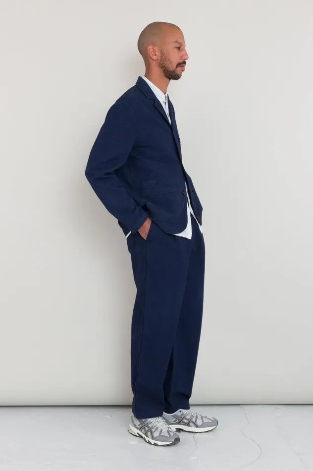 Folk Clothing Wide Fit Trouser 8211 Navy Topstitch Mens Trousers