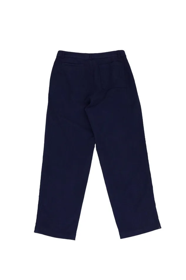 Folk Clothing Wide Fit Trouser 8211 Navy Topstitch Mens Trousers