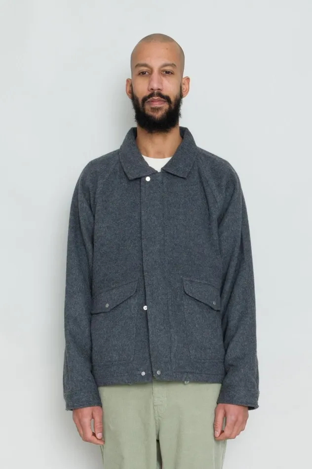 Folk Clothing Winter Cropped Coat 8211 Charcoal Wool Mens Outerwear