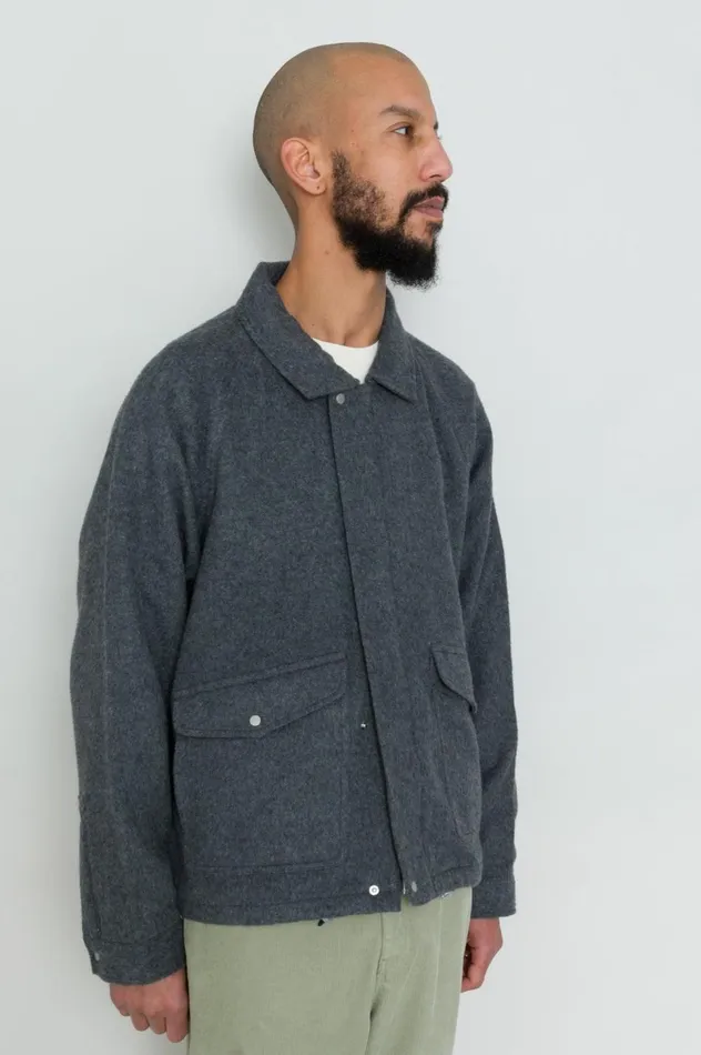 Folk Clothing Winter Cropped Coat 8211 Charcoal Wool Mens Outerwear
