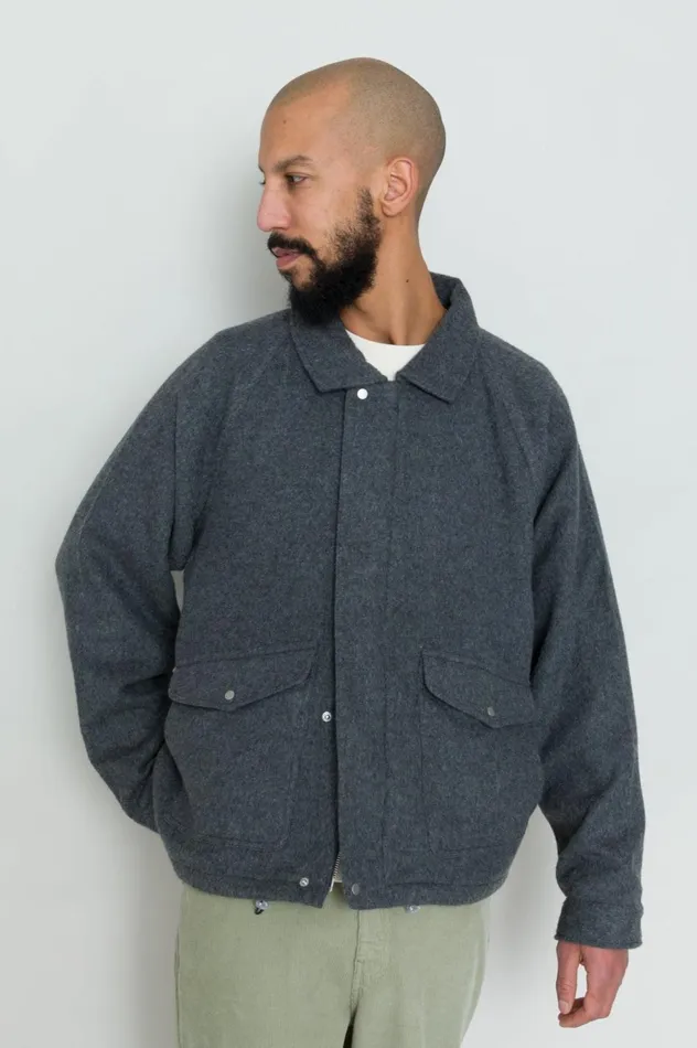Folk Clothing Winter Cropped Coat 8211 Charcoal Wool Mens Outerwear