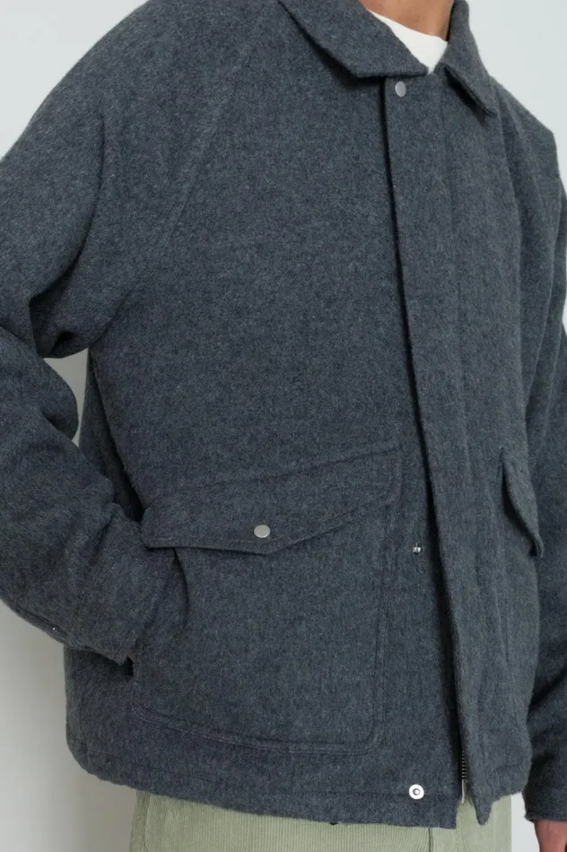 Folk Clothing Winter Cropped Coat 8211 Charcoal Wool Mens Outerwear