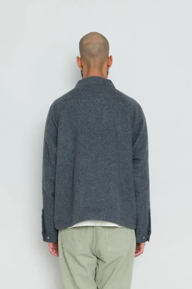 Folk Clothing Winter Cropped Coat 8211 Charcoal Wool Mens Outerwear