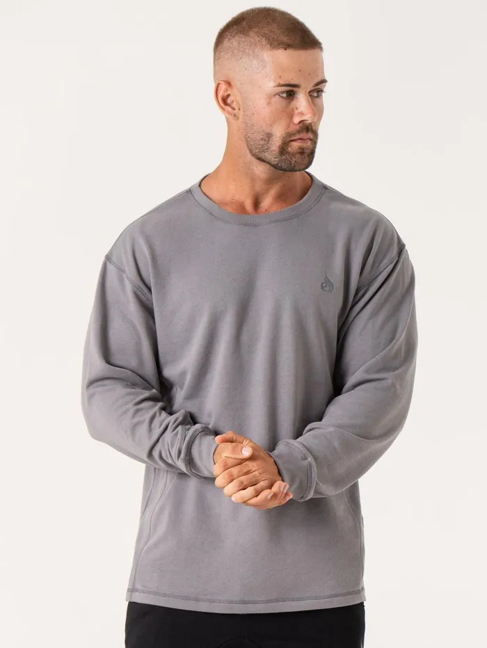 Force Crew Neck 8211 Charcoal Men Ryderwear Tops