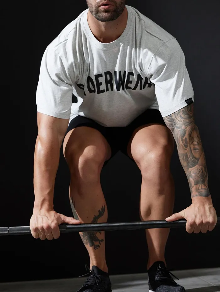 Force Oversized TShirt 8211 Chalk Grey Marl Men Ryderwear Tops
