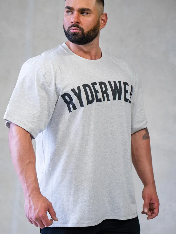 Force Oversized TShirt 8211 Chalk Grey Marl Men Ryderwear Tops