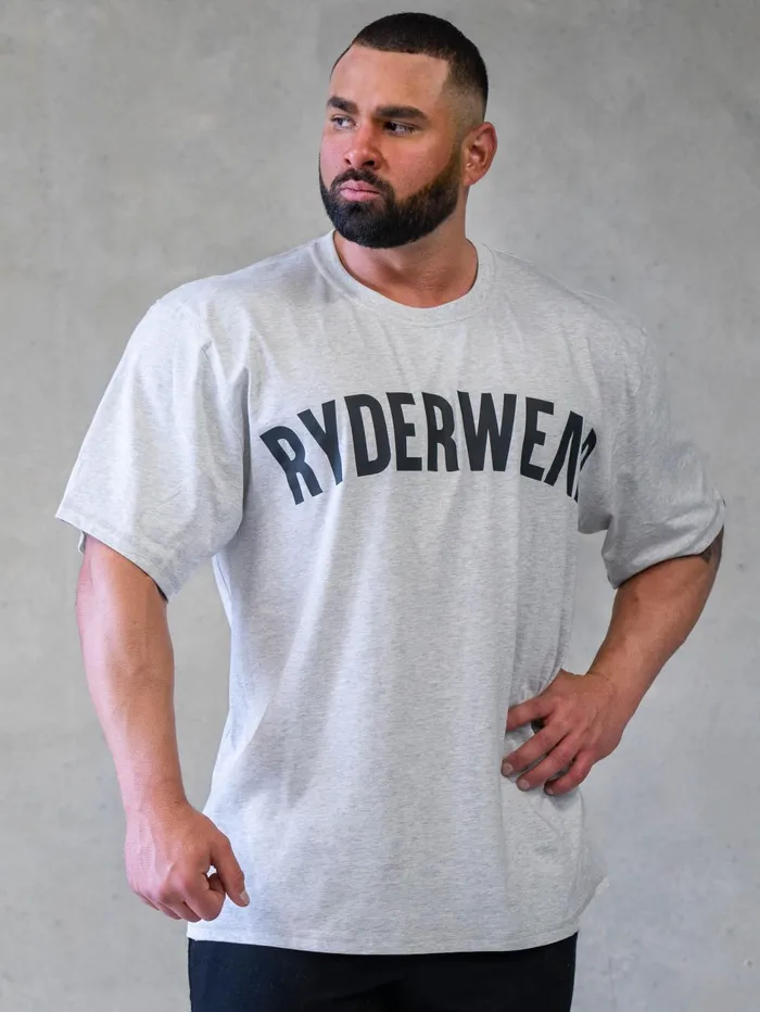 Force Oversized TShirt 8211 Chalk Grey Marl Men Ryderwear Tops