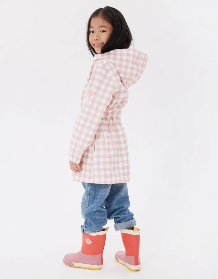 Girls Pink Gingham Rubberised Mac Pink Threadbare Jackets and Coats Girls Pink Gingham Rubberised Mac Pink Threadbare Jackets and Coats