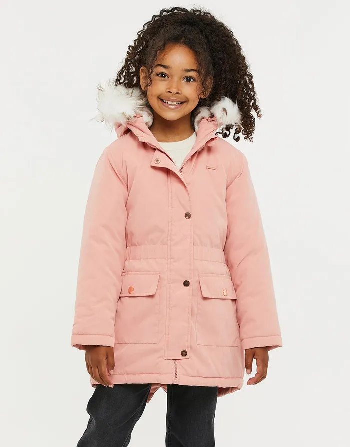 Girls Pink Parka Jacket Pink Threadbare Jackets and Coats