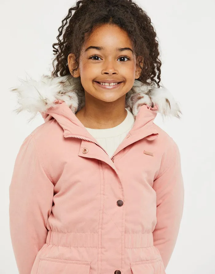 Girls Pink Parka Jacket Pink Threadbare Jackets and Coats