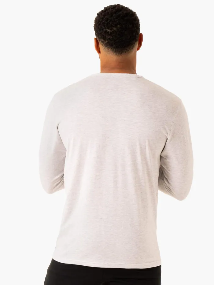 Graphic Long Sleeve TShirt 8211 Grey Marl Men Ryderwear TShirts