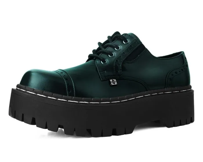 Green RubOff Double Decker Brogue Men TUK Shoes Vegan