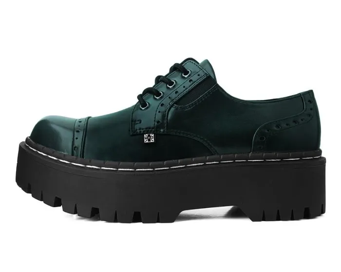 Green RubOff Double Decker Brogue Men TUK Shoes Vegan Green RubOff Double Decker Brogue Men TUK Shoes Vegan