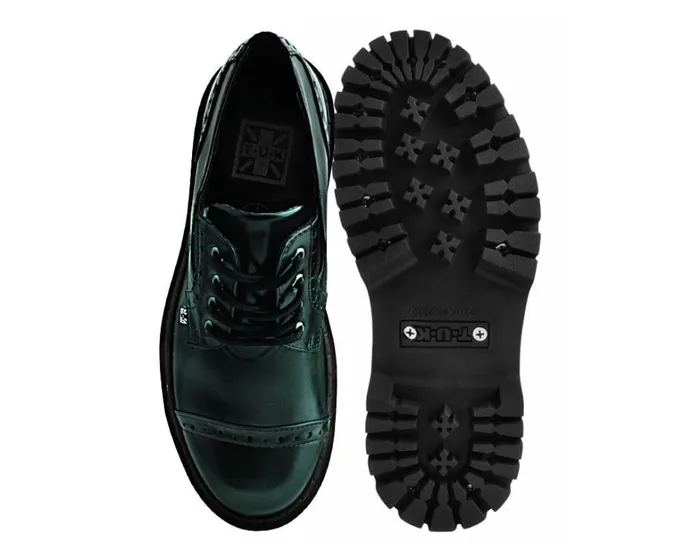 Green RubOff Double Decker Brogue Men TUK Shoes Vegan Green RubOff Double Decker Brogue Men TUK Shoes Vegan