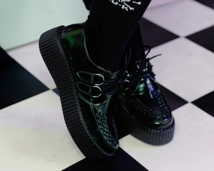 Green RubOff Mondo Creeper Men TUK Shoes Vegan Green RubOff Mondo Creeper Men TUK Shoes Vegan