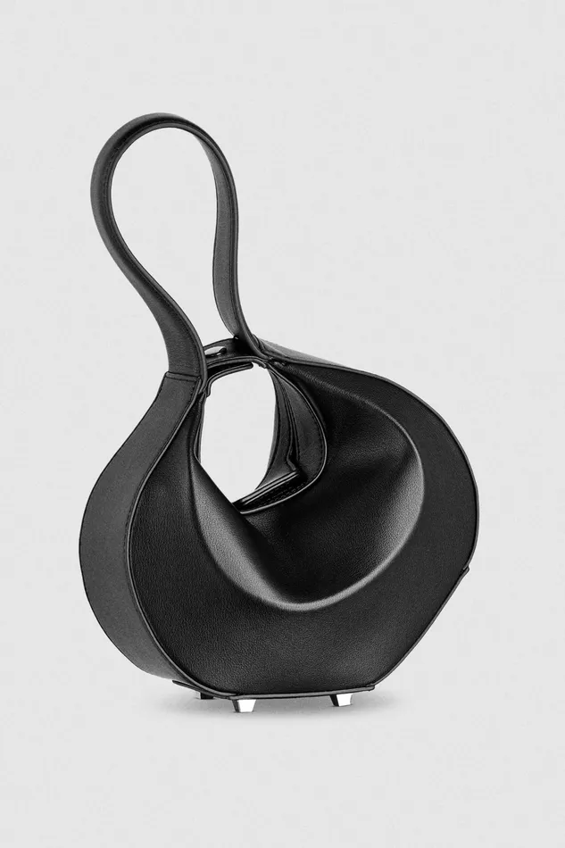 Handbags Women Patrizia Pepe Small Hobo Bangle Bag Nero