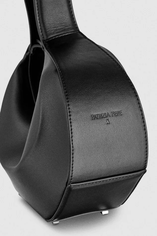 Handbags Women Patrizia Pepe Small Hobo Bangle Bag Nero