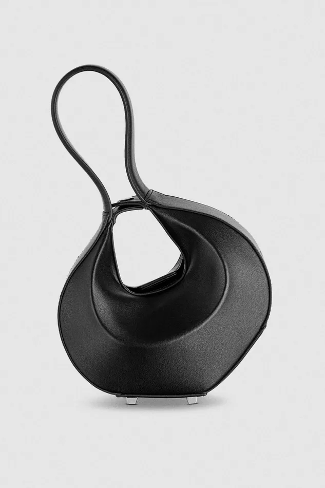 Handbags Women Patrizia Pepe Small Hobo Bangle Bag Nero