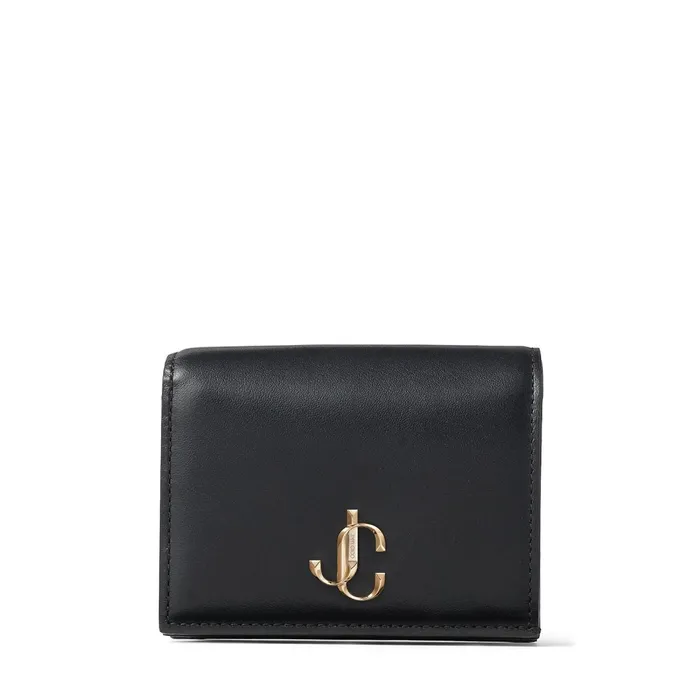 Hanne Black Smooth Calf Leather Wallet With Jc Emblem Black Women JIMMY CHOO Small Leather Goods Hanne Black Smooth Calf Leather Wallet With Jc Emblem Black Women JIMMY CHOO Small Leather Goods