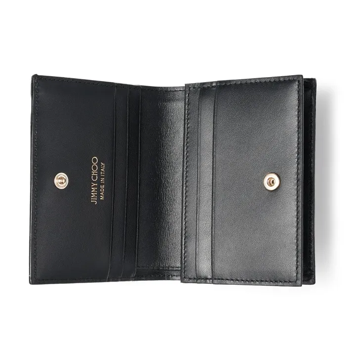 Hanne Black Smooth Calf Leather Wallet With Jc Emblem Black Women JIMMY CHOO Small Leather Goods