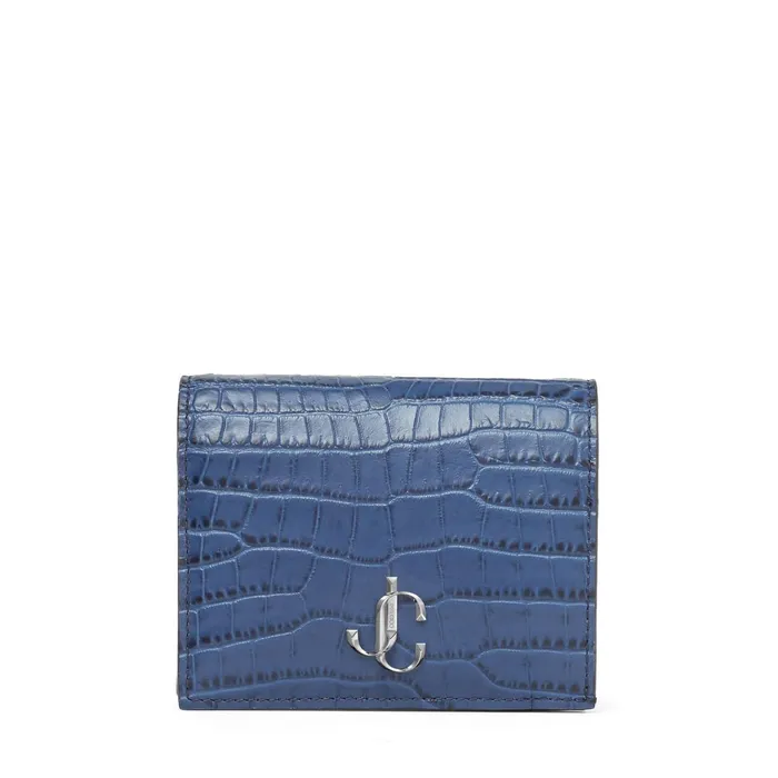Hanne Denim CrocEmbossed Leather Wallet With Jc Emblem Denim Women JIMMY CHOO Wallets Hanne Denim CrocEmbossed Leather Wallet With Jc Emblem Denim Women JIMMY CHOO Wallets