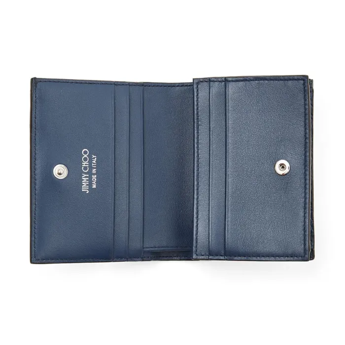 Hanne Denim CrocEmbossed Leather Wallet With Jc Emblem Denim Women JIMMY CHOO Wallets