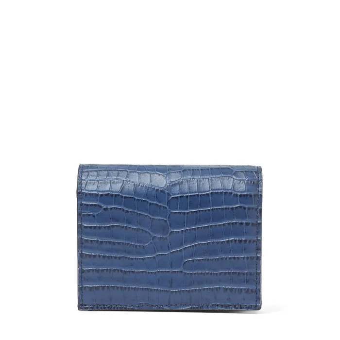 Hanne Denim CrocEmbossed Leather Wallet With Jc Emblem Denim Women JIMMY CHOO Wallets