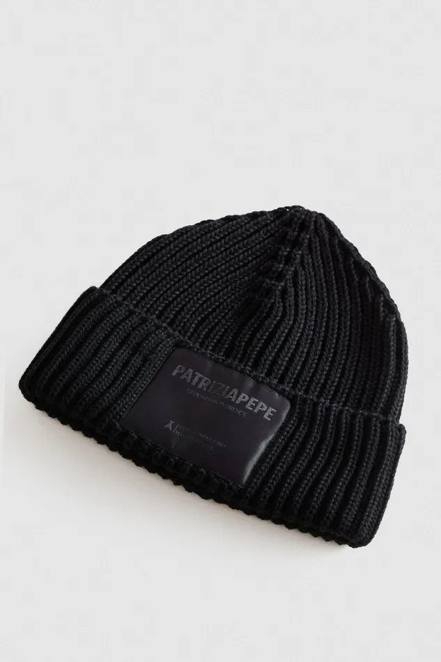 Hats And Gloves Women Patrizia Pepe Ribbed Cap Nero