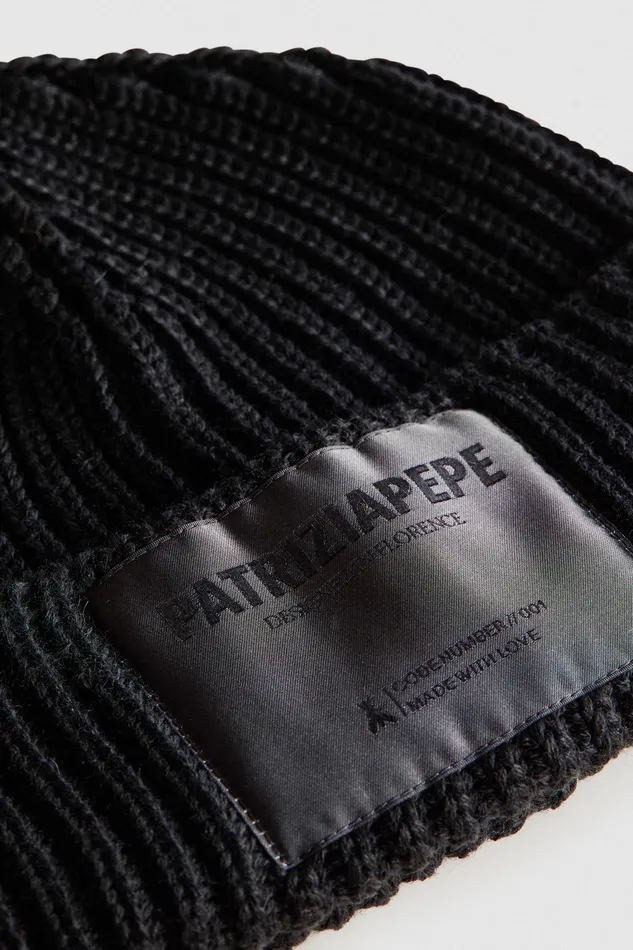 Hats And Gloves Women Patrizia Pepe Ribbed Cap Nero