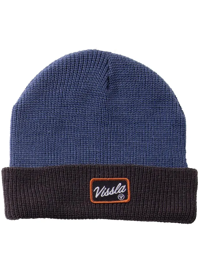 Hats Men Vissla Solid Sets Eco Beanie Dark Denim