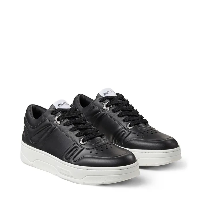 HawaiiF Black Calf Leather LaceUp Trainers X Black Women JIMMY CHOO Sneakers